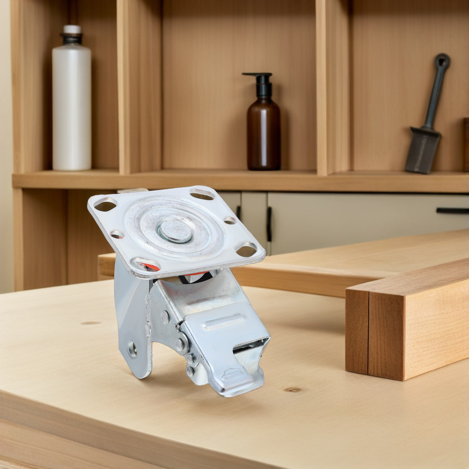 Heavy Equipment Industry - スイベルキャスターブラケット 4 インチ高耐久工業用ホイールフレーム、ブレーキ付き、家具機器用鋼構造