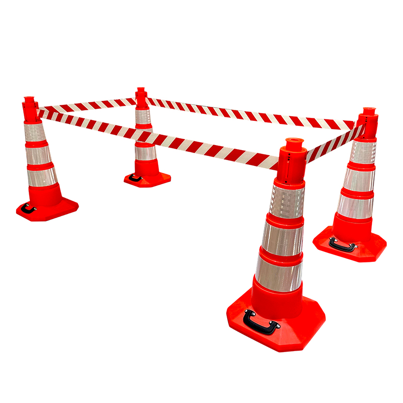 Road Traffic Cone - 折りたたみ式高光沢反射トラフィックコーン緊急安全道路コーン（分離警告ベルト付き）
