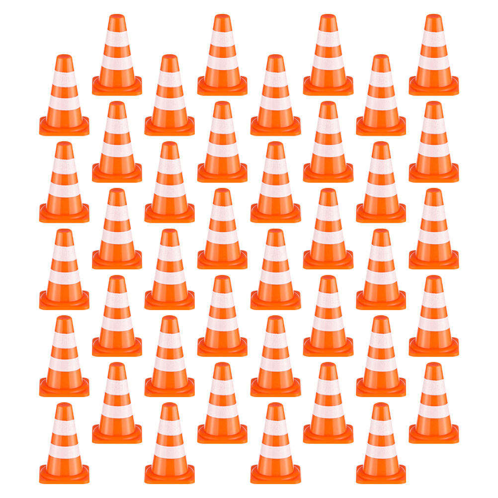 Road Traffic Cone - 100個入り教育用交通認知セット リアルなミニ交通標識 バリケード コーン シミュレーション 道路安全遊び
