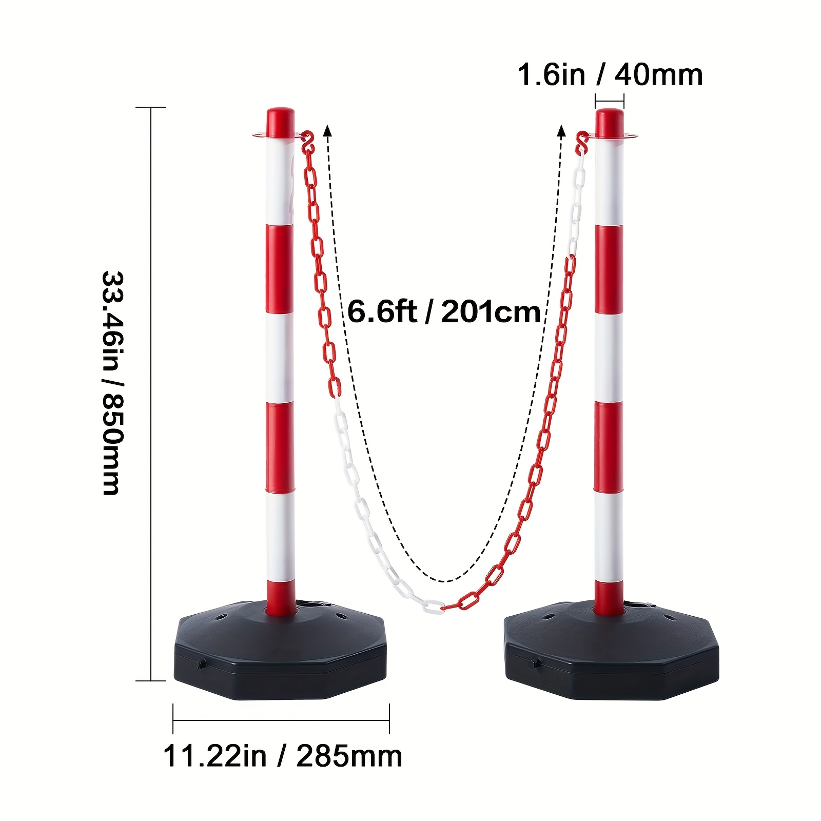 6個の交通標識警告コーン、赤と白の安全隔離柵、詰め替え可能な - Road Traffic Cone のレビューと価格