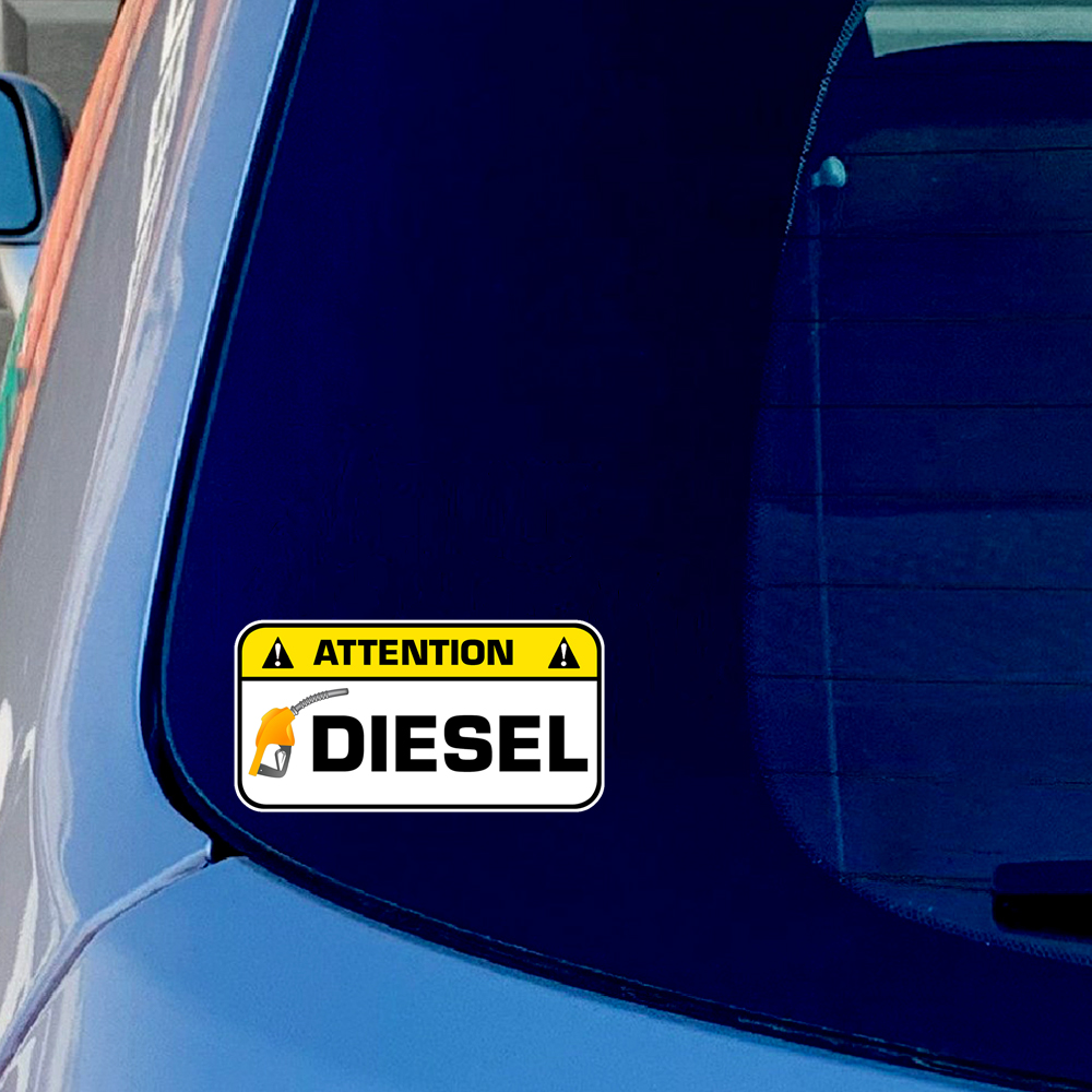 2 個 7 センチメートル注意ディーゼルガソリン自動車用ステ - Heavy Equipment Stickers のレビューと価格